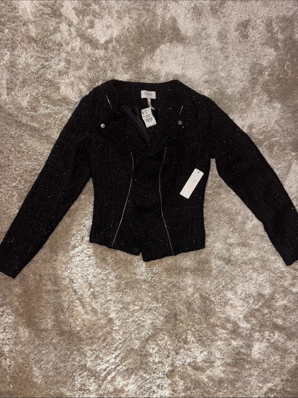 Black Women's Sparkle Cropped Jacket